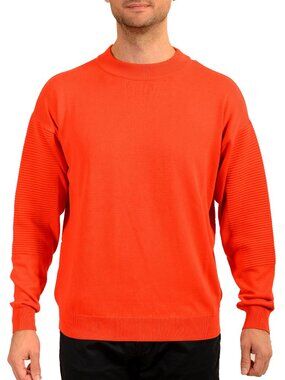 Scuderia Ferrari Men's Red Silk Crewneck Pullover Sweater US 2XL IT 56